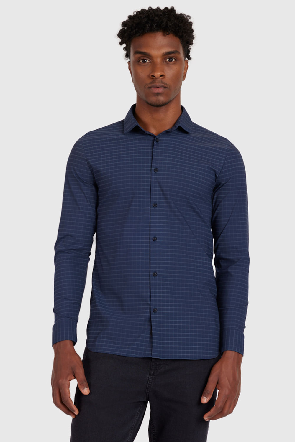 Camisa Manga Longa Slim Xadrez Tech Flex - Aramis