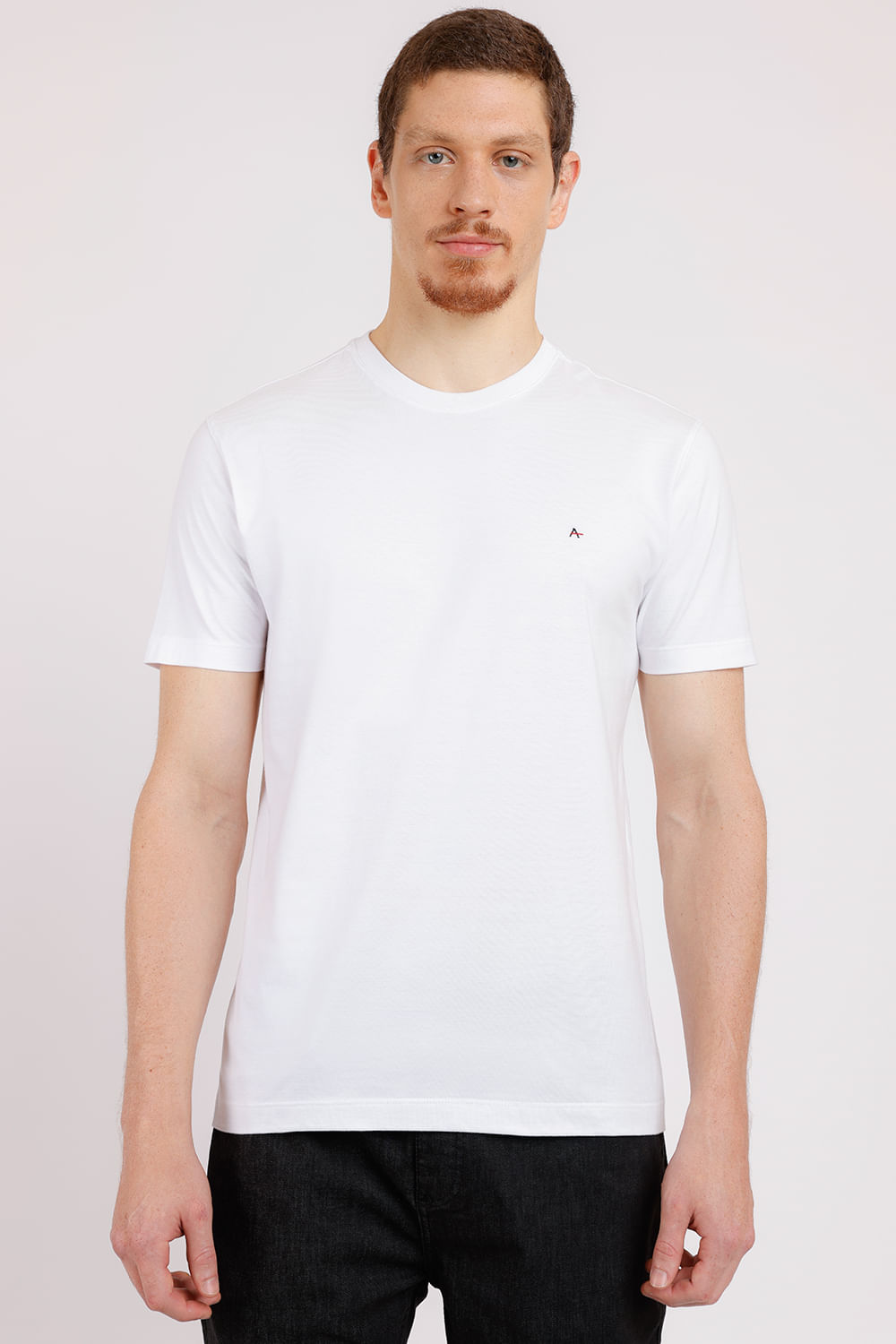 Camiseta Básica Gola Careca Branco - Aramis