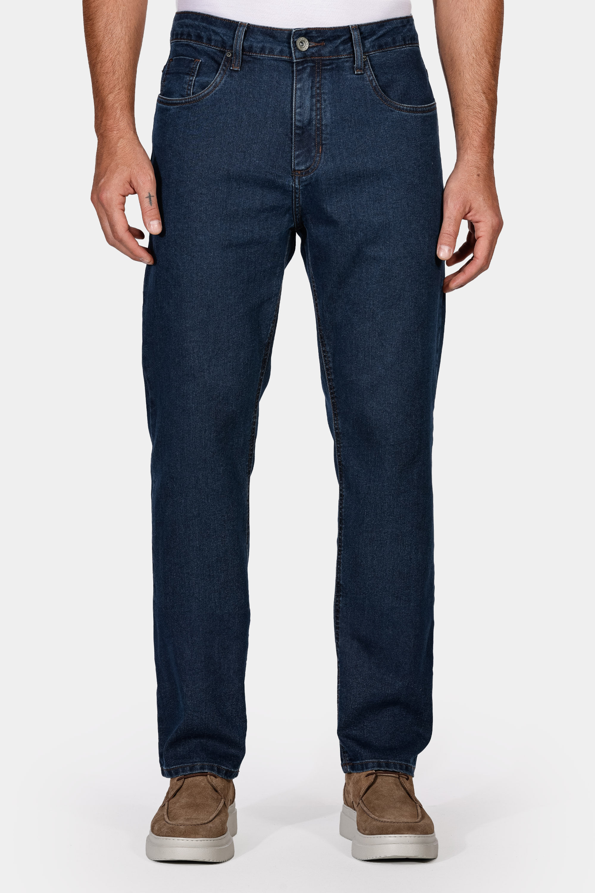 Calça Jeans Modelo Regular Azul