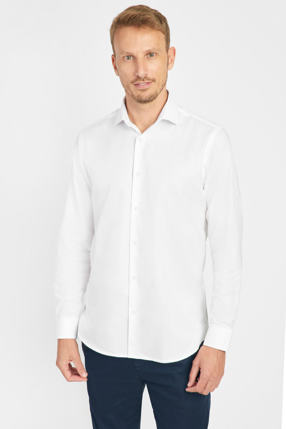 Camisa Manga Longa Social Regular Maquinetada Branco - Aramis